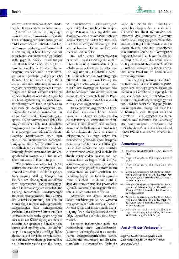 Vorschauseite 3: Kostentragung für Gebärdendolmetscher
