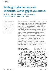 Vorschauseite 1: Kindergrundsicherung - ein wirksames Mittel gegen die Armut? Das sozialund familienpolitische Prestigeprojekt der Ampel-Koalition auf dem Prüfstand.