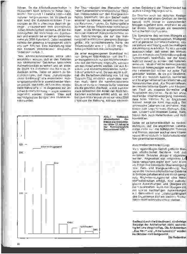Vorschauseite 3: Einfluß der Ernährung auf Gesundheit und Leistungsfähigkeit 13. Folge: Ernährung und Alkoholkonsum