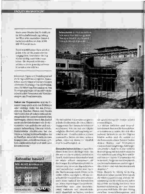 Vorschauseite 3: Die Klinik als Immobilie