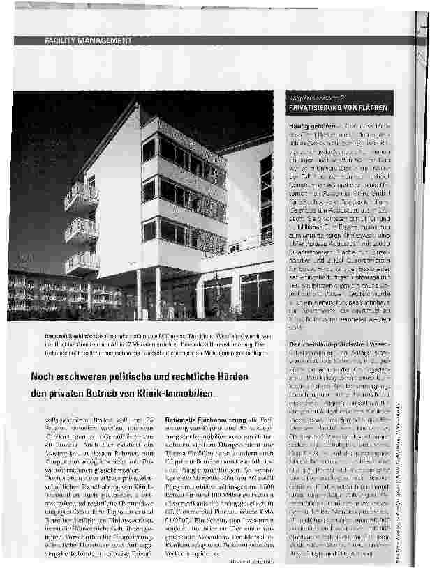 Vorschauseite 5: Die Klinik als Immobilie