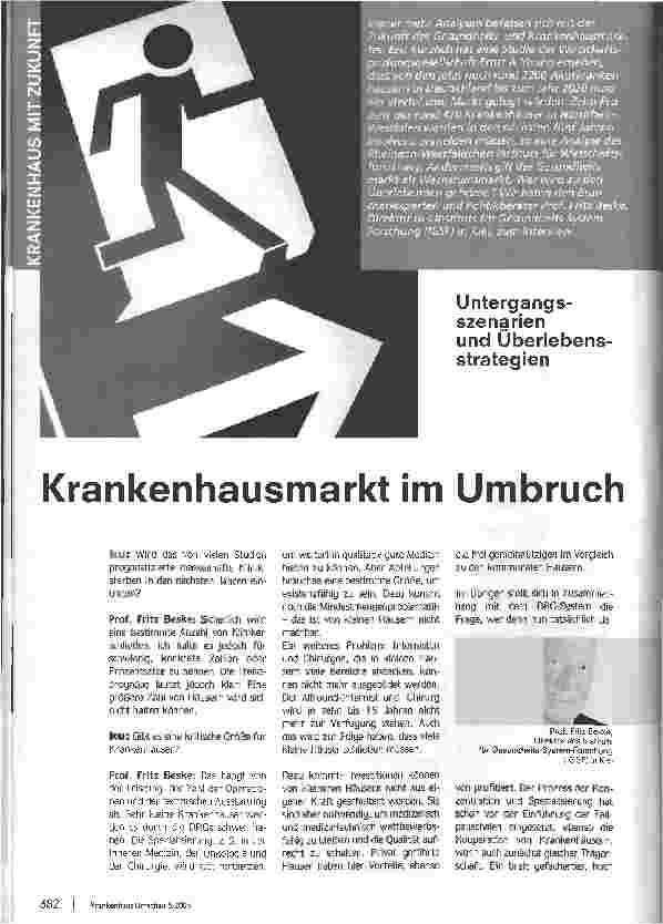 Vorschauseite 1: Krankenhausmarkt im Umbruch
