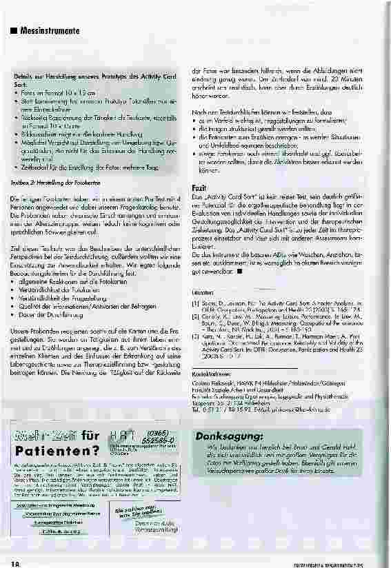 Vorschauseite 5: Activity Card Sort (ÄCS) zur Beurteilung der Partizipation