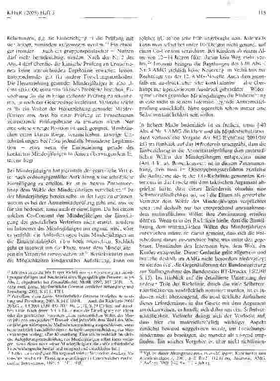 Vorschauseite 5: Funktion und rechtliche Verantwortung der Ethikkommission - insbesondere bei der Forschung an nicht unbeschränktEinwilligungsfähigen