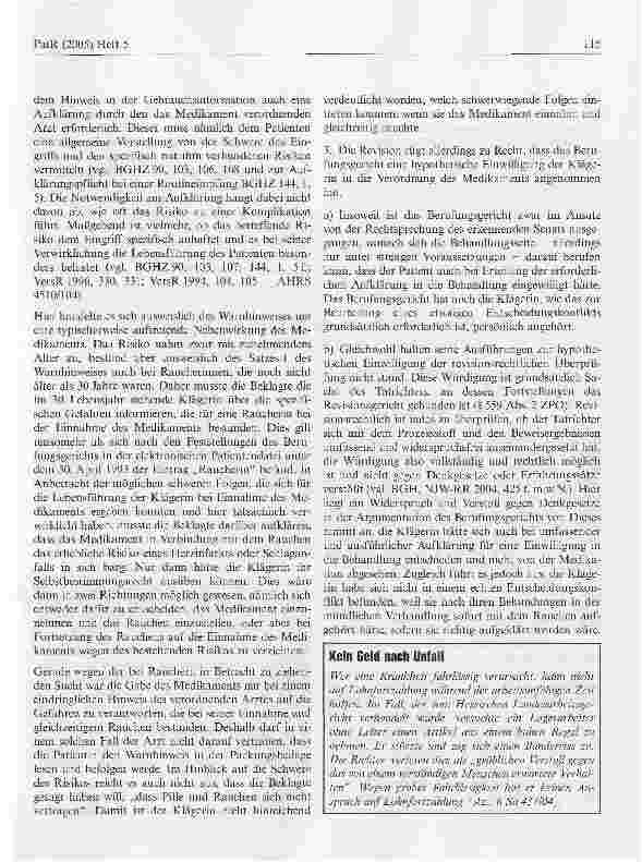 Vorschauseite 3: Bei möglichen schwerwiegenden Nebenwirkungen eines Medikaments istneben dem Hinweis in der Gebrauchsinformation des Pharmaherstellers auch eine Aufklärung durch den das Medikament…