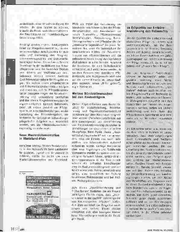 Vorschauseite 3: Entbürokratisierung in der Pflege