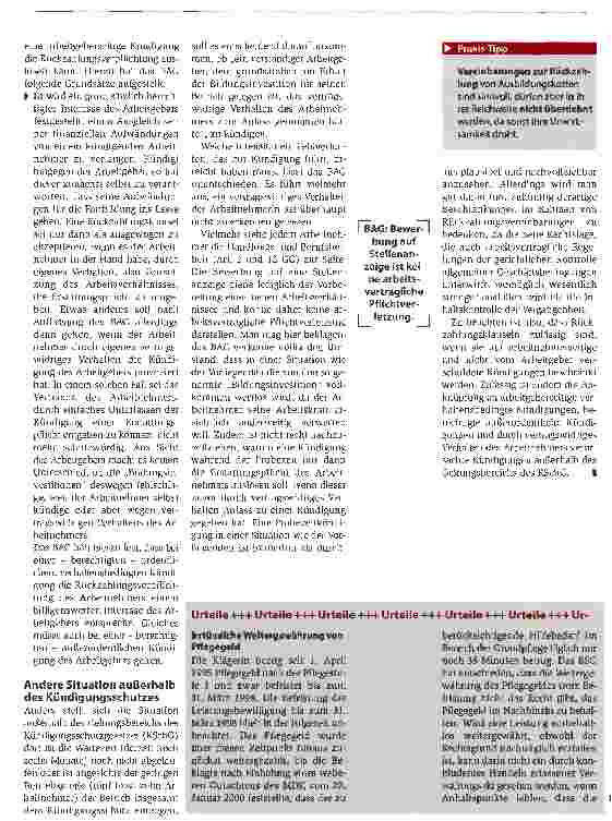 Vorschauseite 2: Urteil zur Rückforderung von FortbildungskostenDen Bogen nicht überspannen