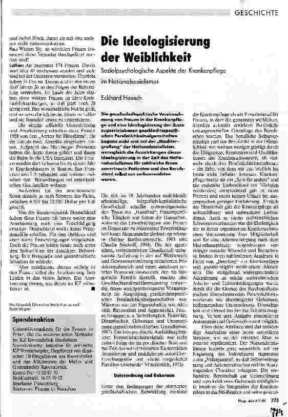Vorschauseite 1: Die Ideologisierung der Weiblichkeit Sozialpsychologische Aspekte der Krankenpflege