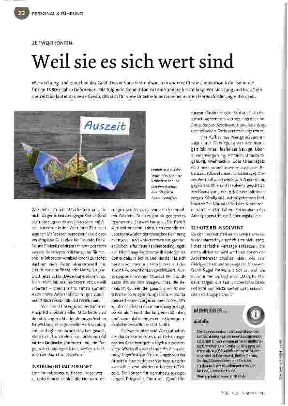 Vorschauseite 1: Weil sie es sich wert sind