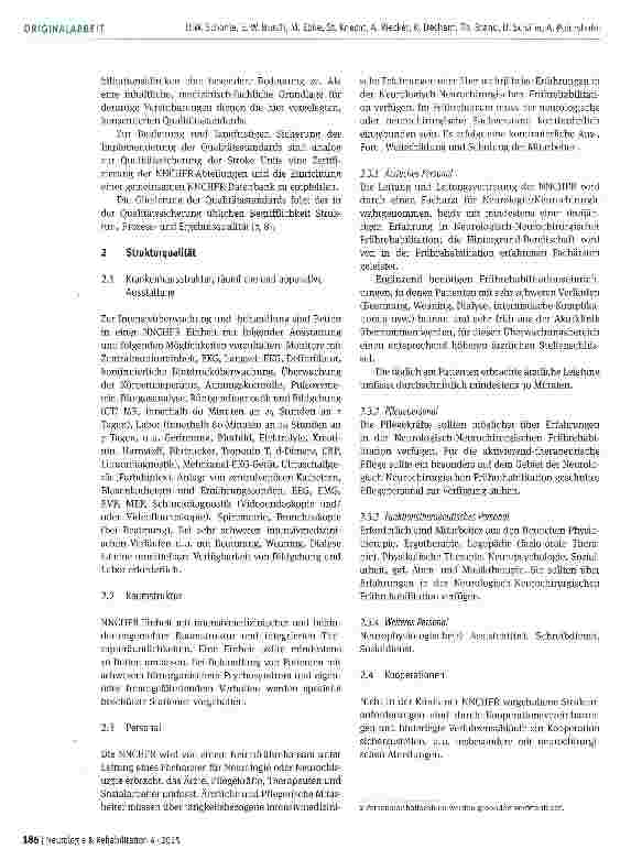 Vorschauseite 2: Qualitätsstandards in der Neurologisch-Neurochirurgischen Frührehabilitation