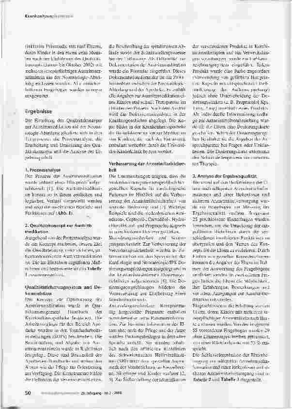 Vorschauseite 3: Qualitätskonzept zur Austrittsmedikation auf einer Neonatologie-Abteilung