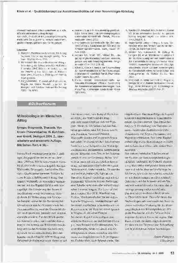 Vorschauseite 6: Qualitätskonzept zur Austrittsmedikation auf einer Neonatologie-Abteilung