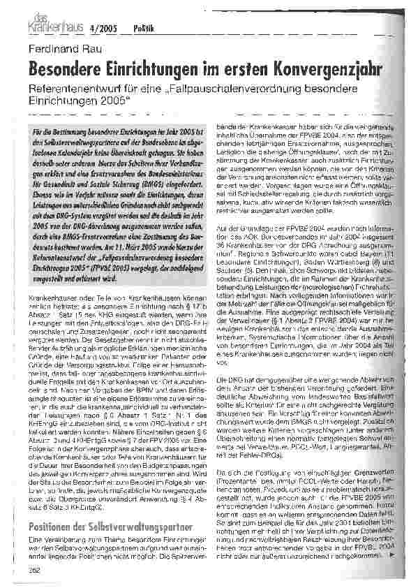 Vorschauseite 1: Besondere Einrichtungen im ersten Konvergenzjahr