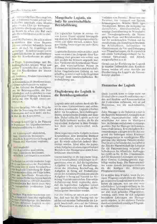 Vorschauseite 4: Logistik im Krankenhaus