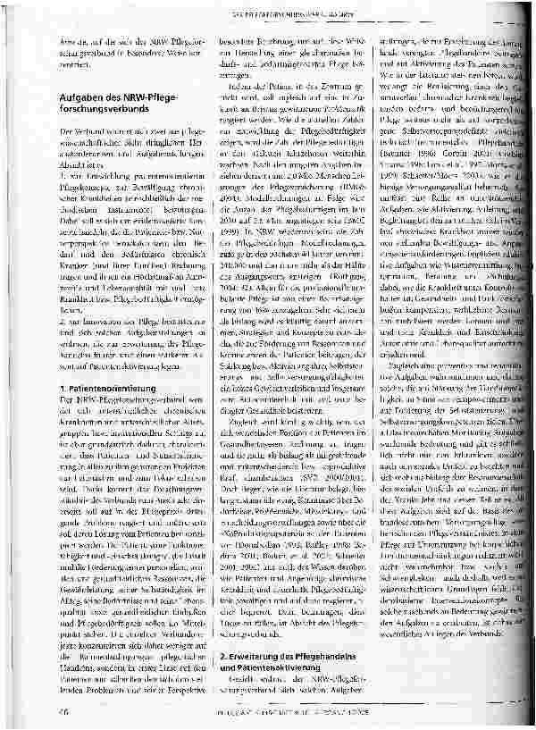 Vorschauseite 2: Der Pflegeforschungsverbund NRWOptimierung der Bewältigung chronischer Krankheit