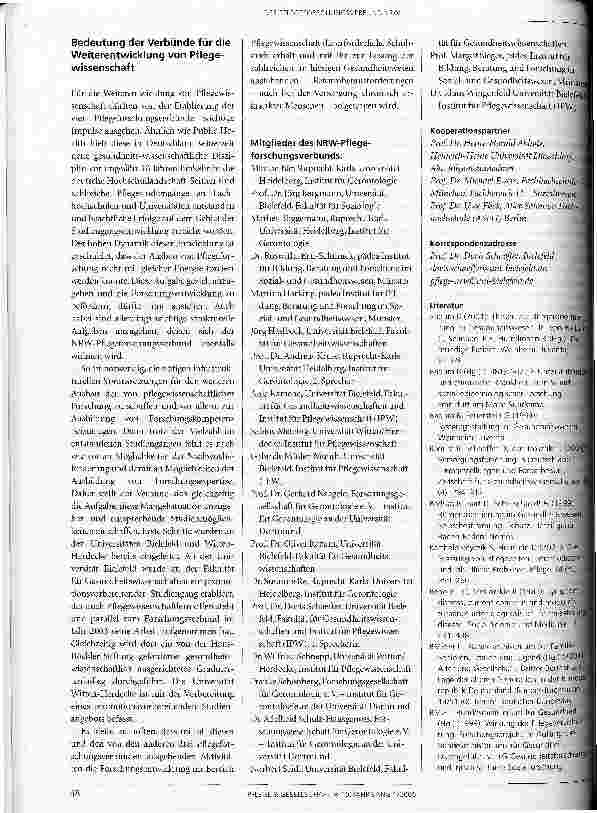 Vorschauseite 4: Der Pflegeforschungsverbund NRWOptimierung der Bewältigung chronischer Krankheit