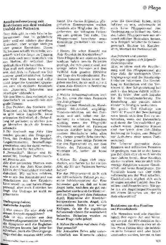 Vorschauseite 6: Pflege eines Patienten mit HIV Braun-Preis 94, 1. Platz