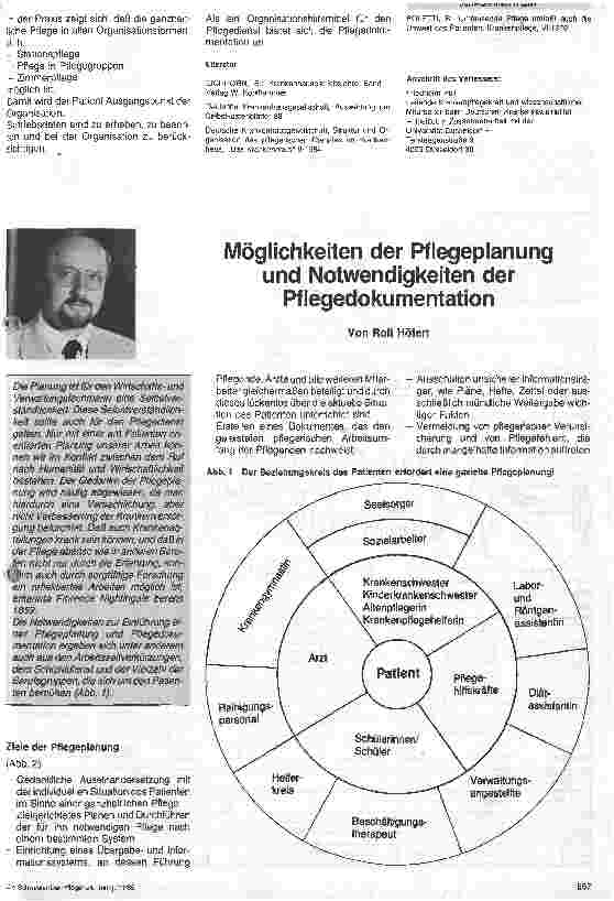 Vorschauseite 1: Möglichkeiten der Pflegeplanung und Notwendigkeit der Pflegedokumentation