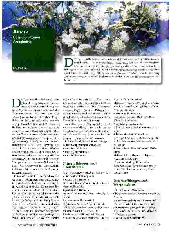 Vorschauseite 1: Amara Über die bitteren Arzneimittel