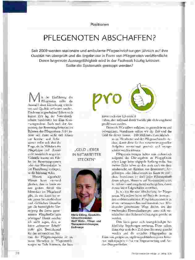 Vorschauseite 1: PFLEGENOTEN ABSCHAFFEN?