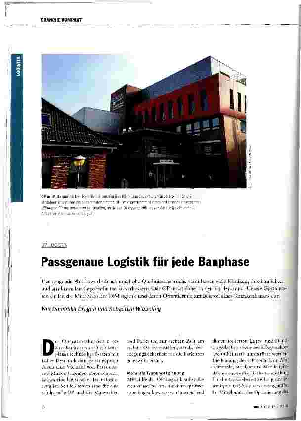 Vorschauseite 1: Passgenaue Logistik für jede Bauphase