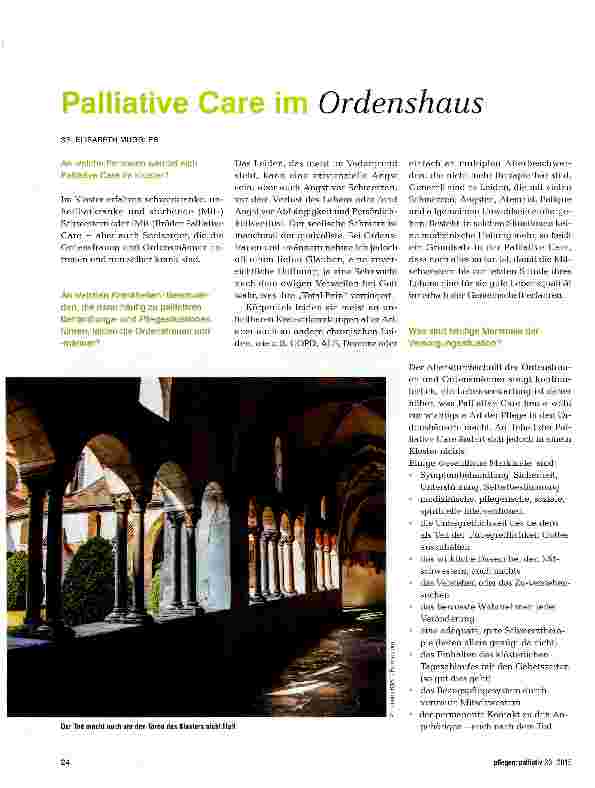 Vorschauseite 1: Palliative Care im Ordenshaus