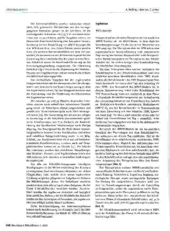 Vorschauseite 3: Implementierung von MBOR in der Neurologischen Rehabilitation mithilfe von Experteninterviews in der Erprobungsphase