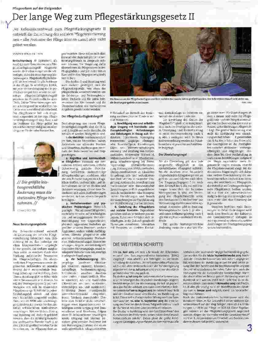 Vorschauseite 1: Der lange Weg zum Pflegestärkungsgesetz II