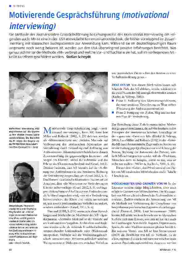 Vorschauseite 1: Motivierende Gesprächsführung (motivational interviewing)