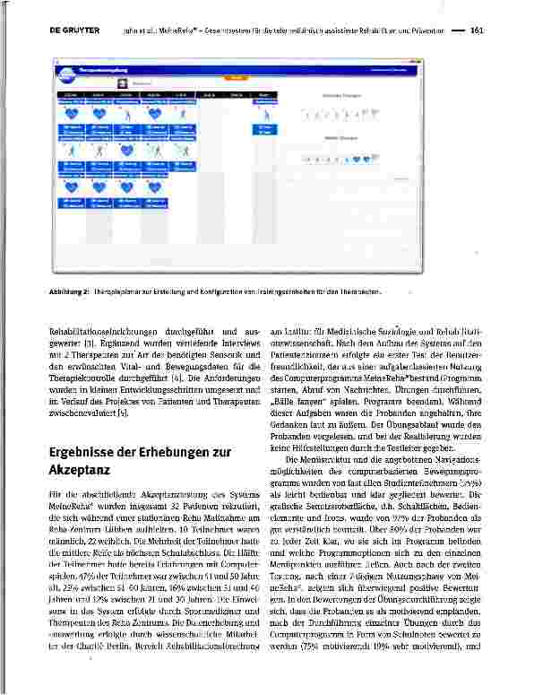 Vorschauseite 3: MeineReha® - Gesamtsystem für die telemedizinisch assistierte Rehabilition und Prävention