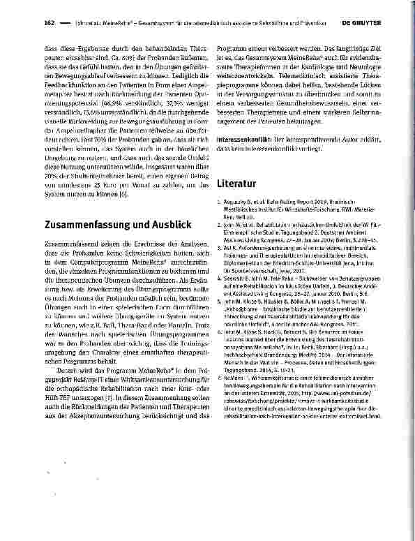 Vorschauseite 4: MeineReha® - Gesamtsystem für die telemedizinisch assistierte Rehabilition und Prävention