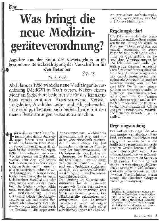 Vorschauseite 1: Was bringt die neue Medizingeräteverordnung?