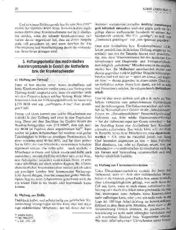 Vorschauseite 4: Zur rechtlichen Verantwortung des ärztlichen Assistenzpersonals