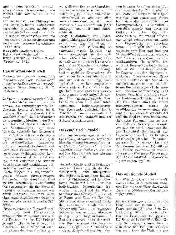 Vorschauseite 2: Wen genau pflegt die Krankenschwester eigentlich? - Philosophische Anmerkungen zum Begriff der Person -