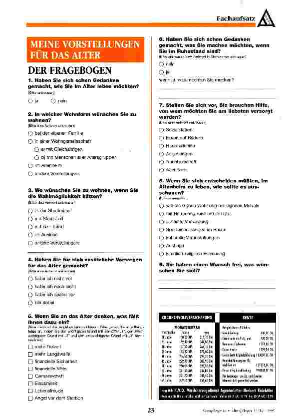 Vorschauseite 3: Meine Vorstellungen für das Alter