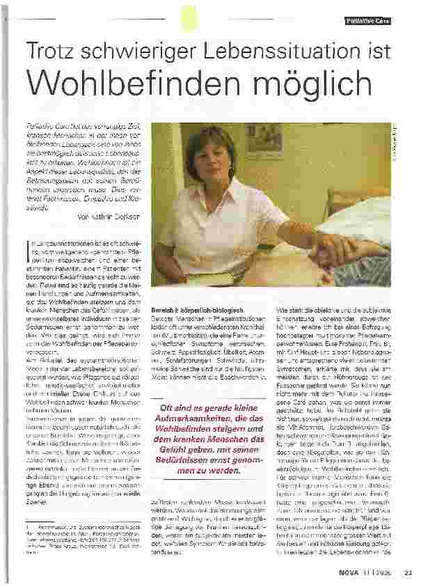 Vorschauseite 1: Trotz schwieriger Lebenssituation ist Wohlbefinden möglich