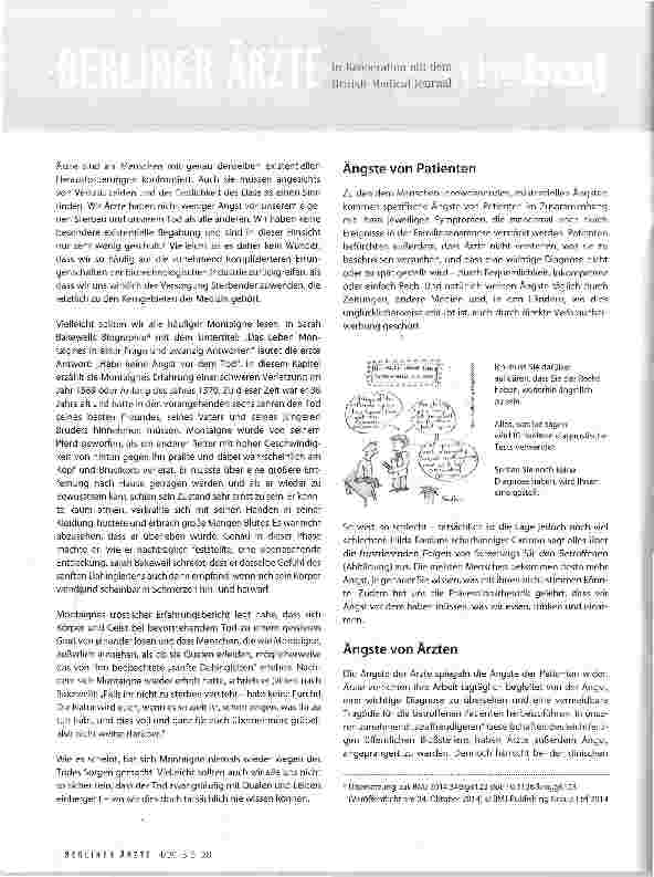 Vorschauseite 2: Überdiagnose und Übertherapie -Essay von Iona Heath