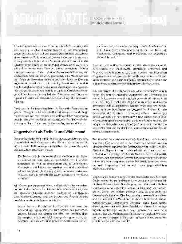 Vorschauseite 3: Überdiagnose und Übertherapie -Essay von Iona Heath