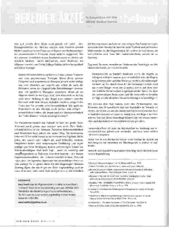 Vorschauseite 4: Überdiagnose und Übertherapie -Essay von Iona Heath