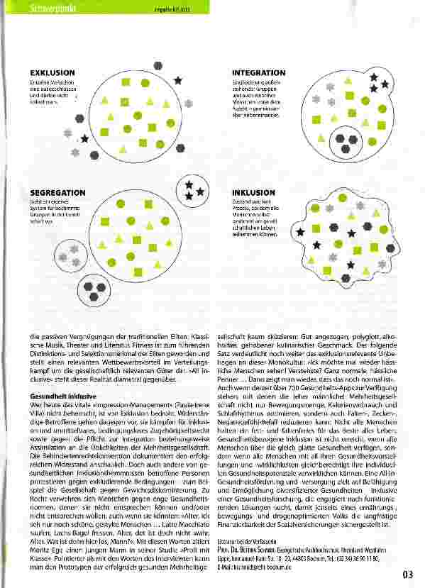 Vorschauseite 2: Inklusion und das normative Verständnis von Gesundheit in Public Health