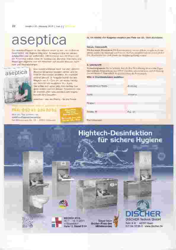 Vorschauseite 4: Umfrage zu Textilhygiene in Arztpraxen: Praxiswäsche wird entgegen Empfehlungen überwiegend im Privatbereich aufbereitet
