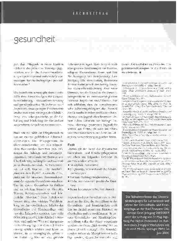Vorschauseite 4: wie viel gesundheit braucht eine zukünftige dgks in ihrer ausbildung?