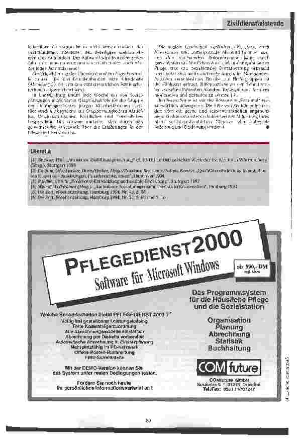 Vorschauseite 5: Klasse statt Masse Qualität durch Begleitung u. Anleitung von Zivildienstleistenden in ambulanten Diensten