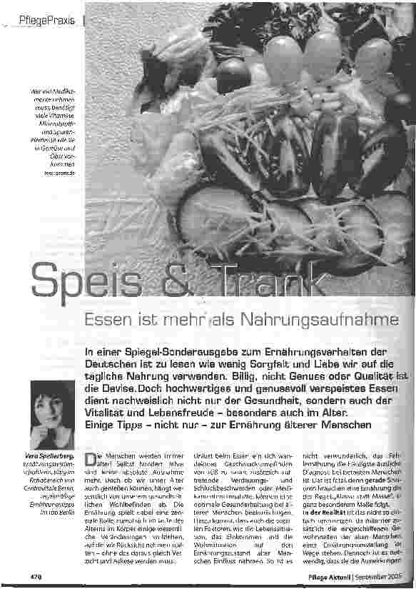 Vorschauseite 1: Speis & Trank. Essen ist mehr als Nahrungsaufnahme