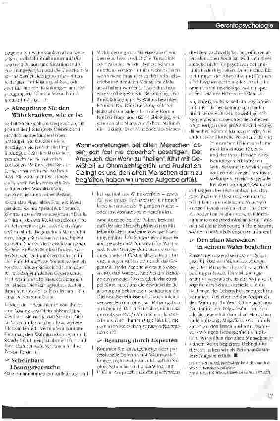 Vorschauseite 3: Der Diebstahlswahn im Alter - eine Herausforderung für Pflegekräfte und Angehörige Unsere Umgangsmöglichkeiten mit einem schmerzlichen Tabu 2. Teil