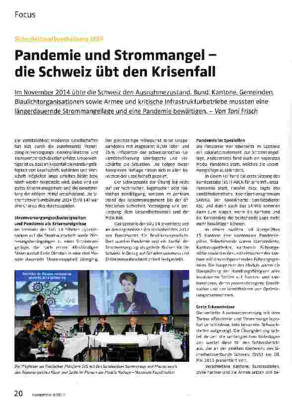 Vorschauseite 1: Pandemie und Strommangel -die Schweiz übt den Krisenfall
