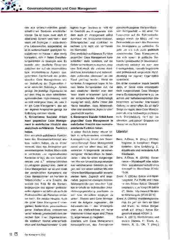 Vorschauseite 6: Governancekompetenz und Case Management: Regiefunktion in komplexen Handlungsfeldern