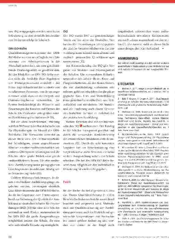 Vorschauseite 4: Qualitätsentwicklung an Physiotherapieschulen