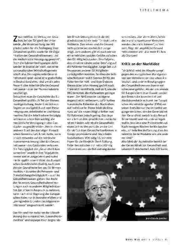 Vorschauseite 2: Operation Europa Die EU im Gesundheitswesen