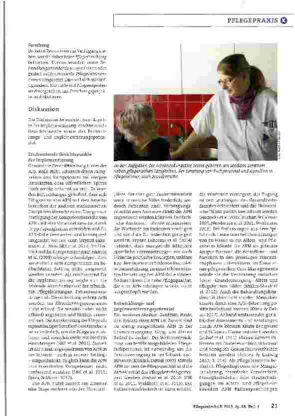 Vorschauseite 4: Was macht eine Advanced Practice Nurse eigentlich genau? Pflegezeitschrift-Autonn Rebekka Bühlmann hat eine begleitet. Über die Schulter geblickt